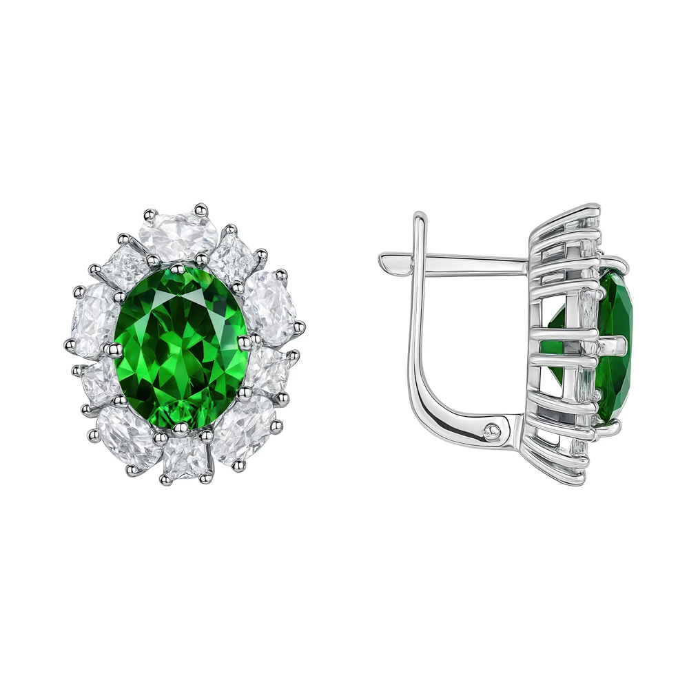 Серьги с фианитами из серебра 925 пробы