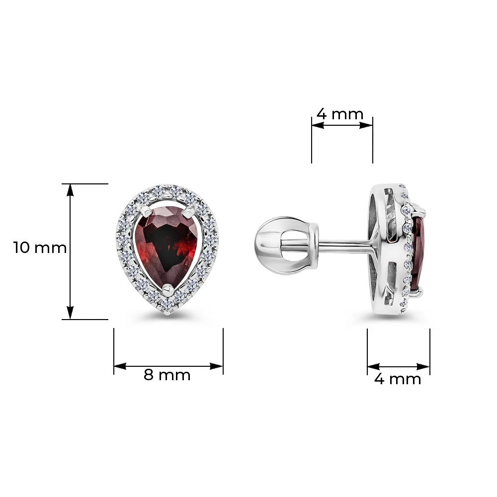 Серьги с фианитами из серебра 925 пробы