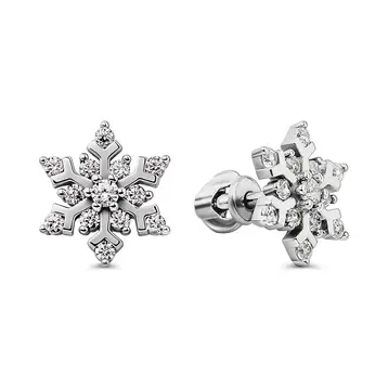 Серьги с фианитами из серебра 925 пробы