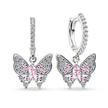 Серьги с фианитами из серебра 925 пробы