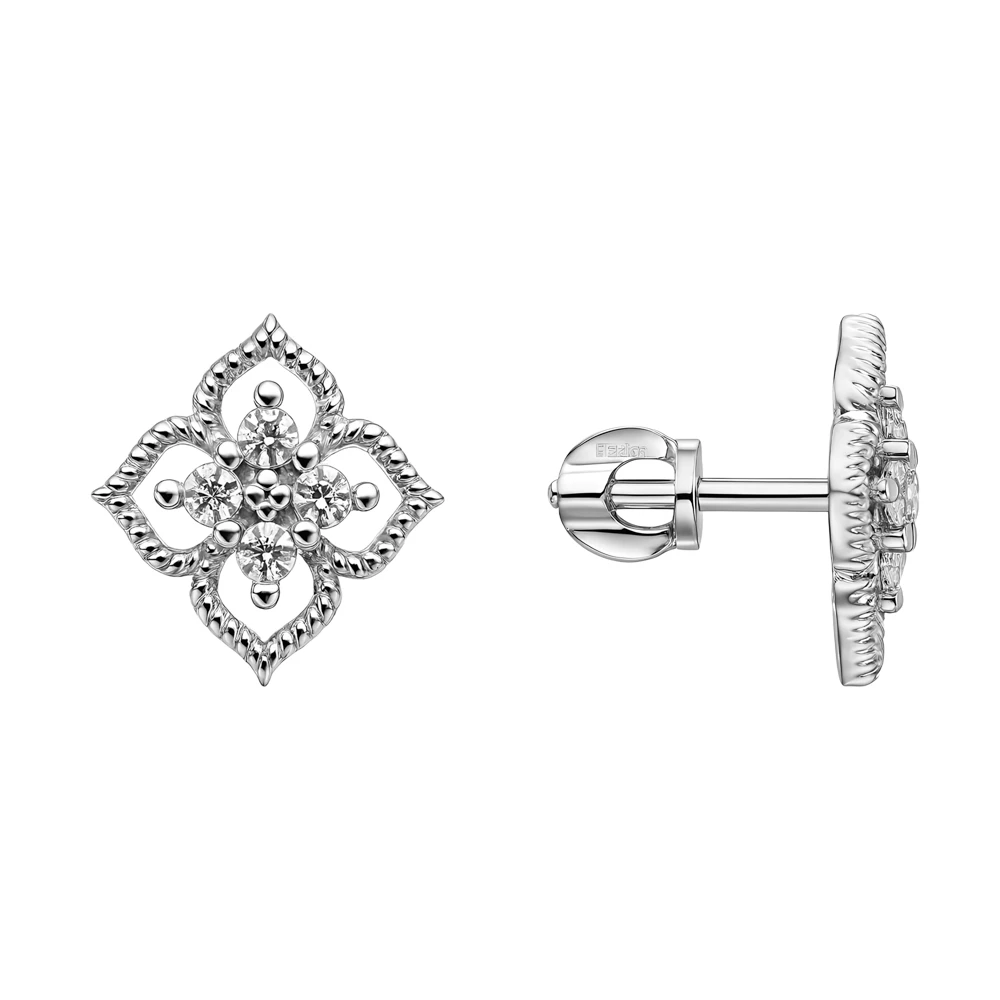 Серьги с фианитами из серебра 925 пробы