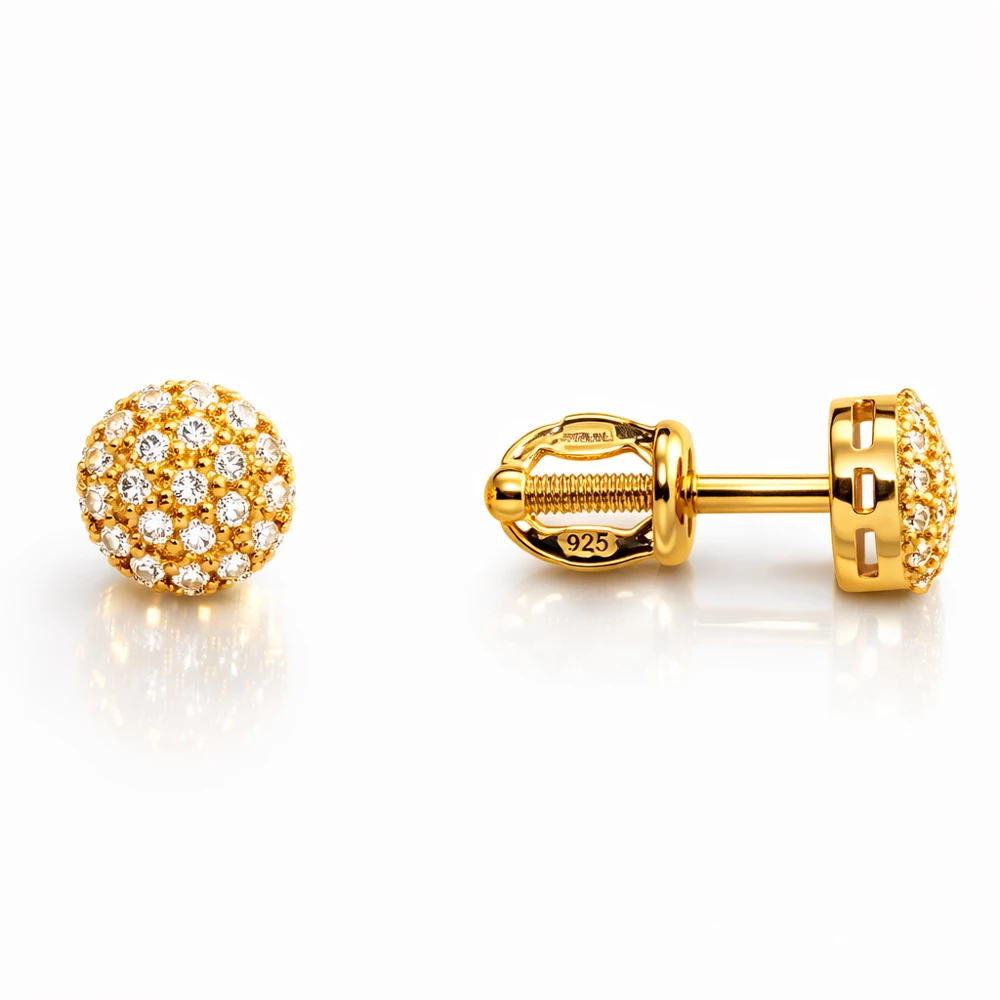 Серьги с фианитами из серебра 925 пробы