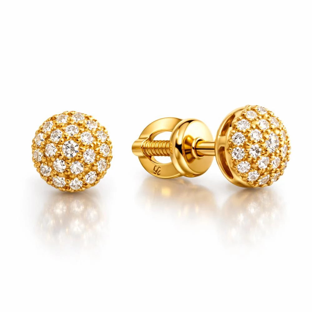 Серьги с фианитами из серебра 925 пробы