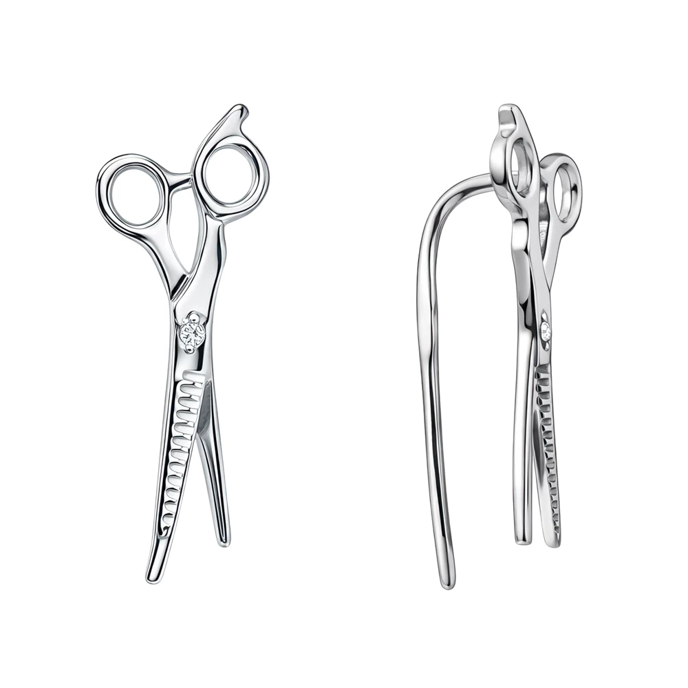 Серьги с фианитами из серебра 925 пробы