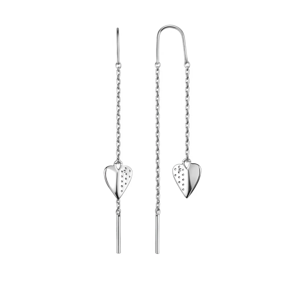 Серьги с фианитами из серебра 925 пробы