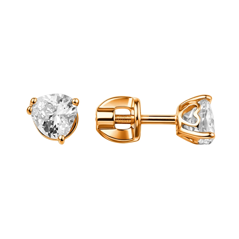 Серьги с фианитами из серебра 925 пробы