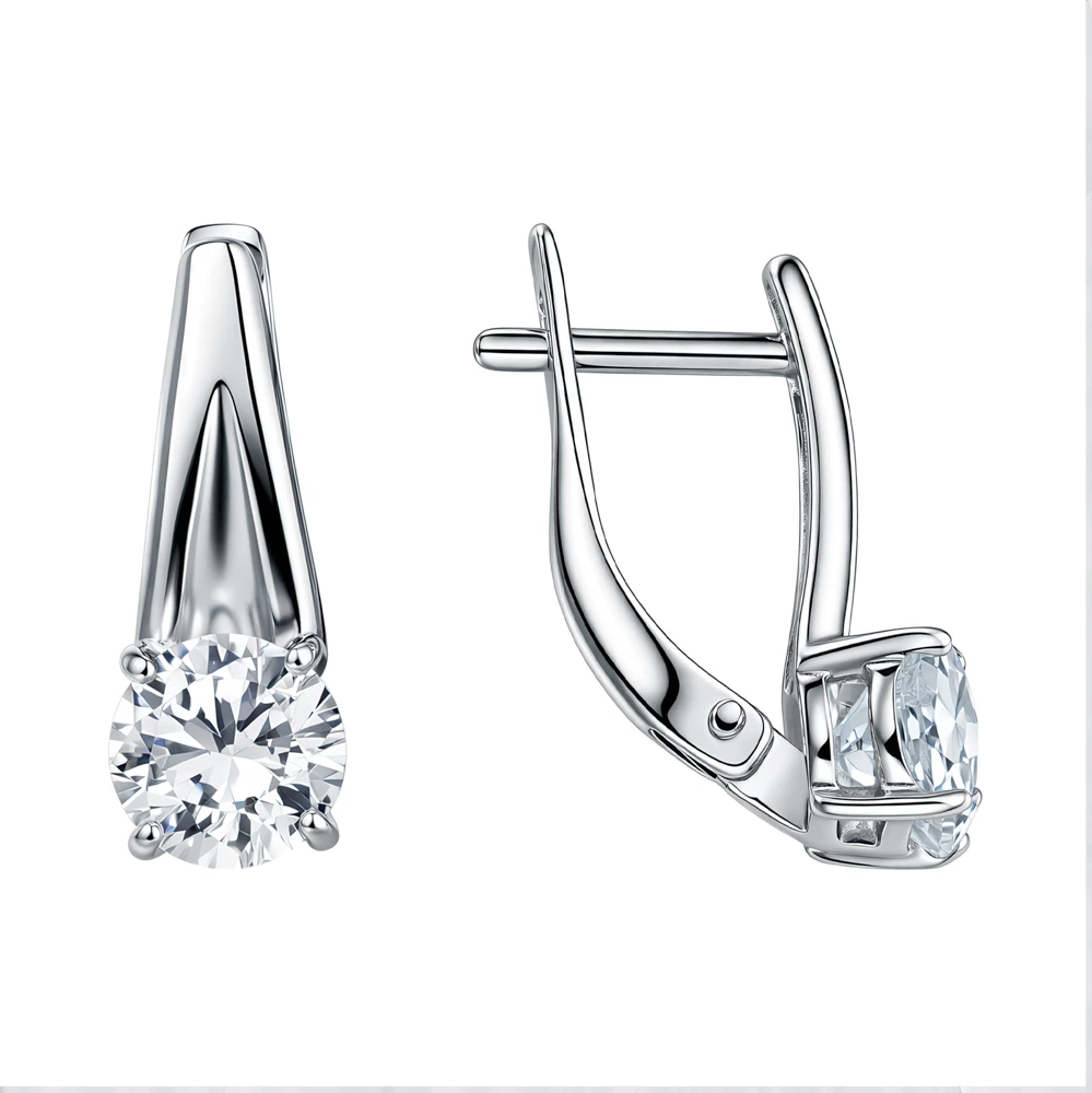 Серьги с фианитами из серебра 925 пробы