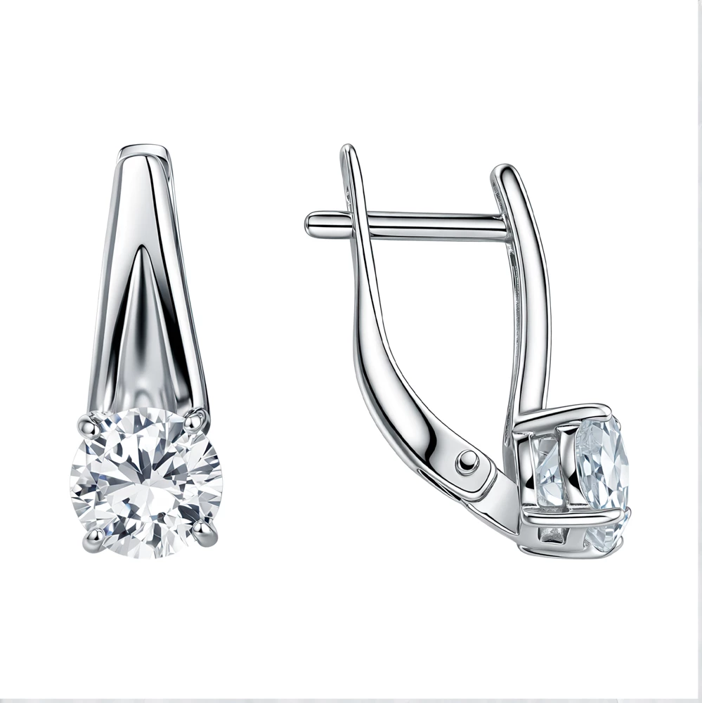 Серьги с фианитами из серебра 925 пробы