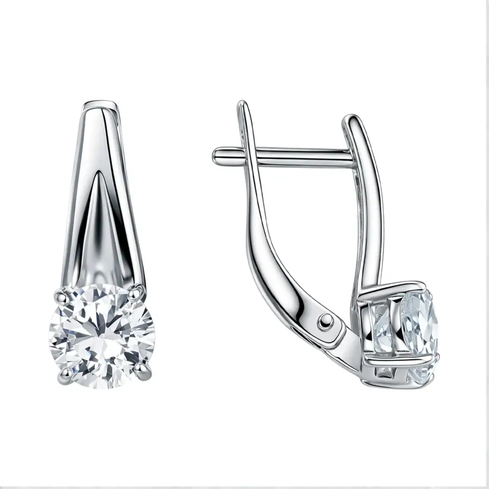 Серьги с фианитами из серебра 925 пробы 3