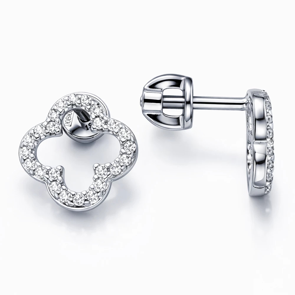 Серьги с фианитами из серебра 925 пробы