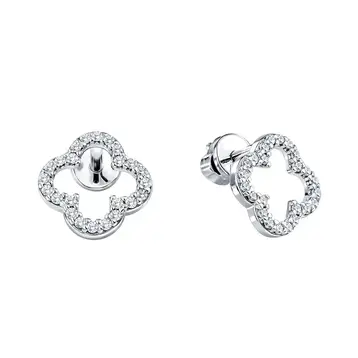 Серьги с фианитами из серебра 925 пробы