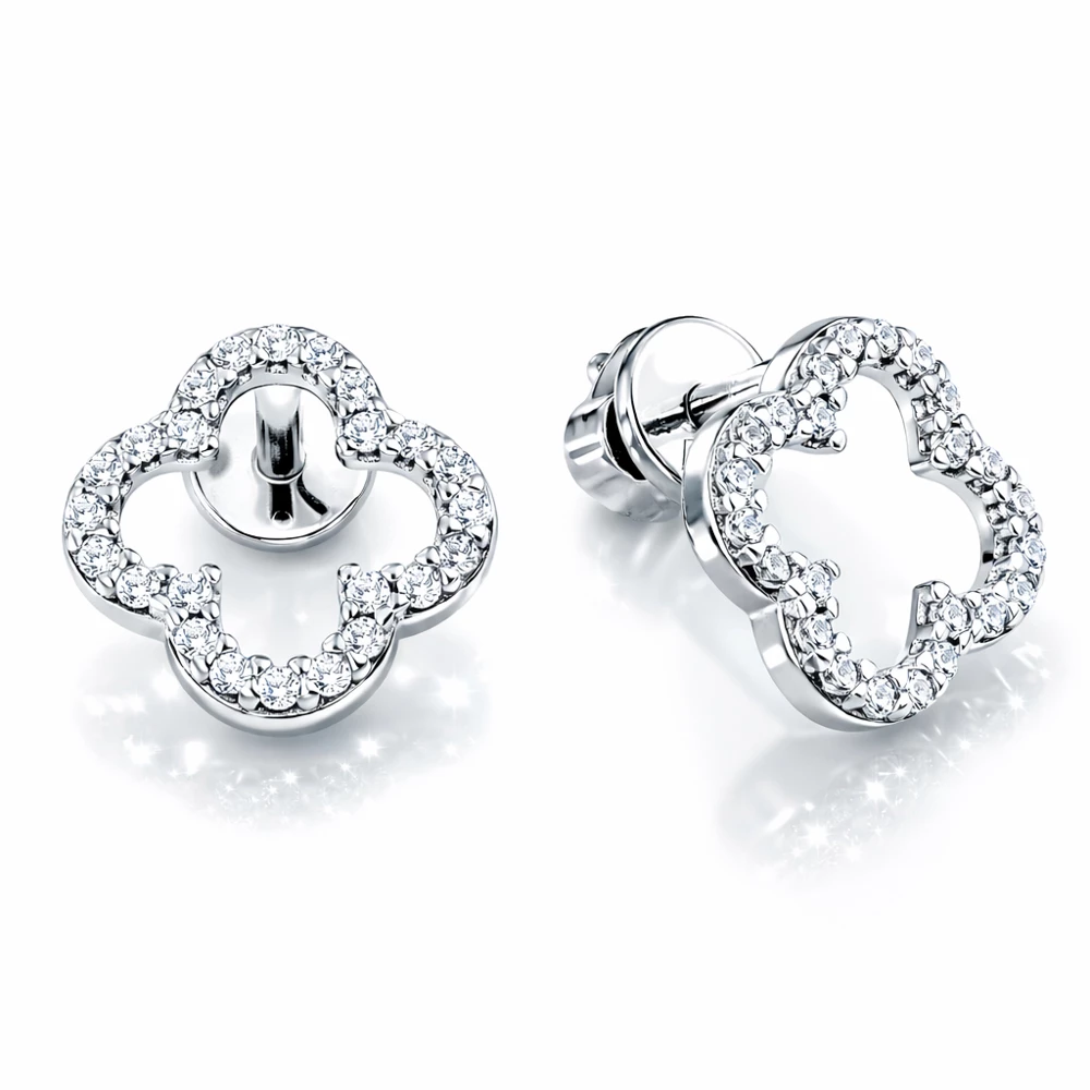 Серьги с фианитами из серебра 925 пробы