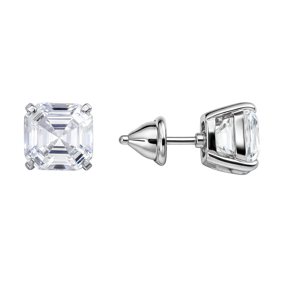 Серьги с фианитами из серебра 925 пробы