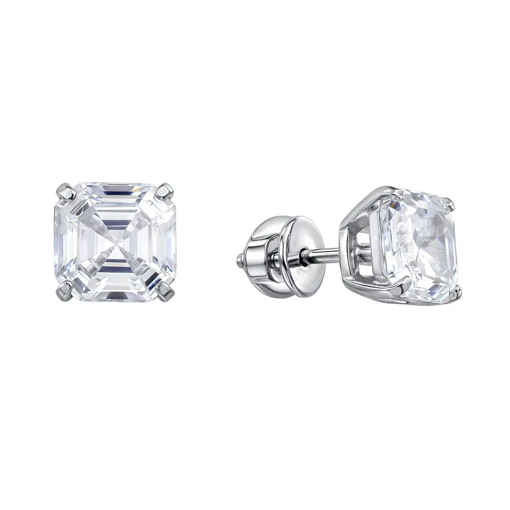 Серьги с фианитами из серебра 925 пробы