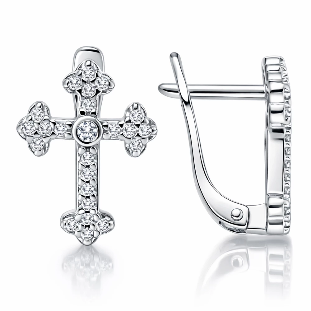 Серьги с фианитами из серебра 925 пробы