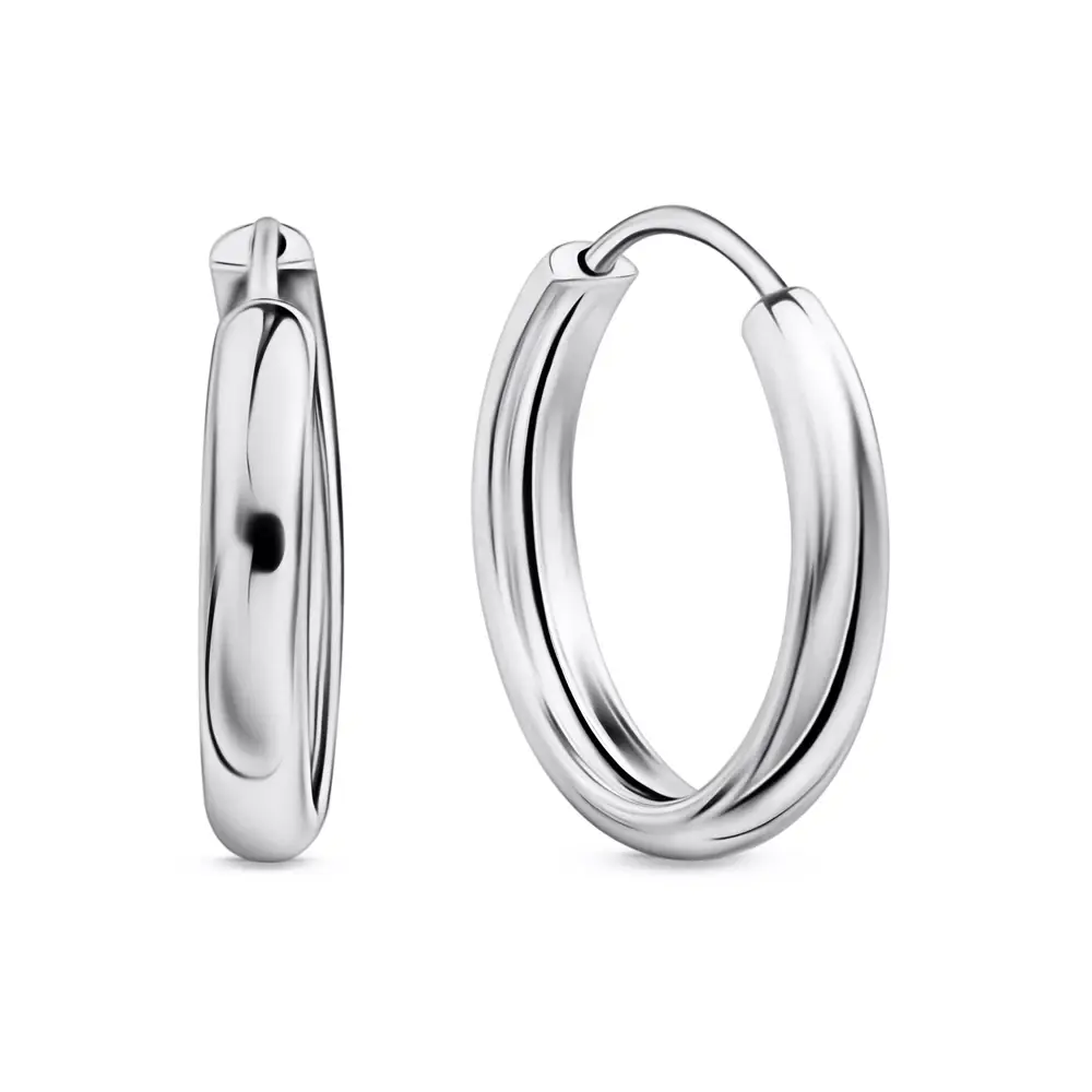 Серьги конго из серебра 925 пробы