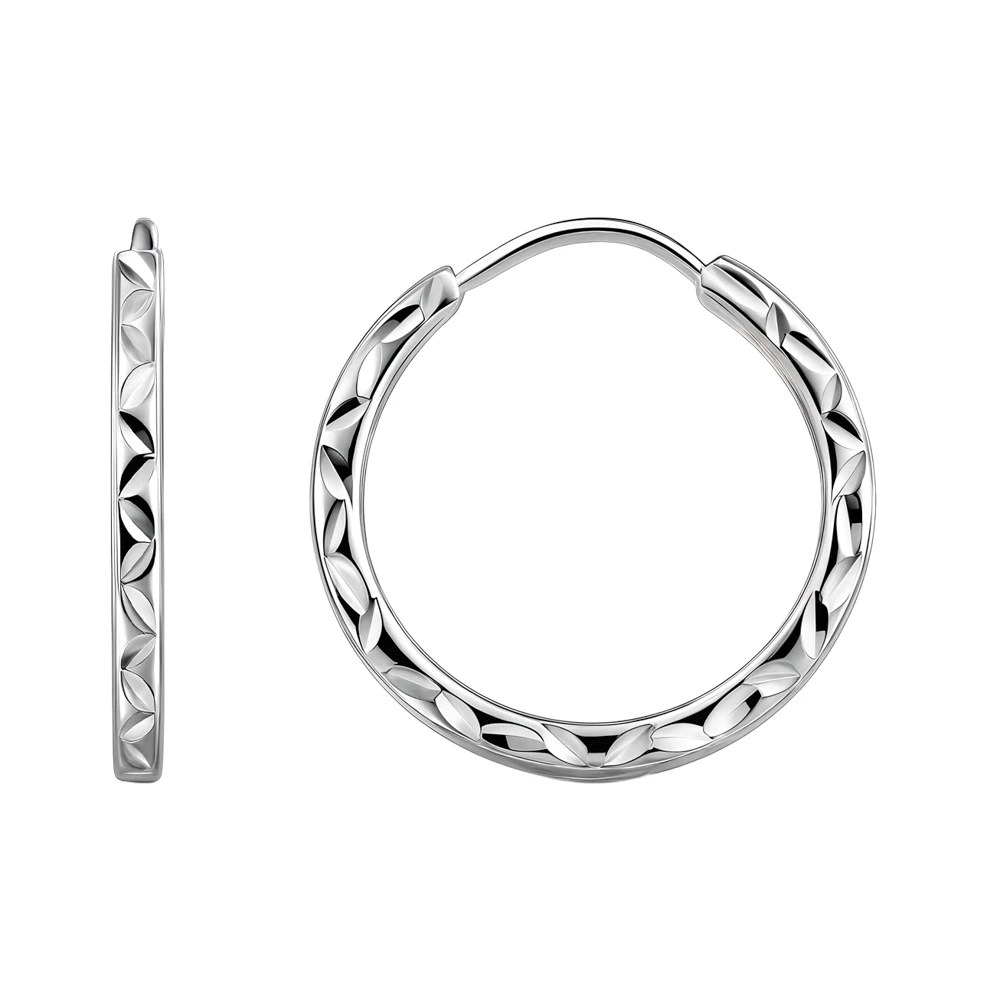 Серьги конго из серебра 925 пробы