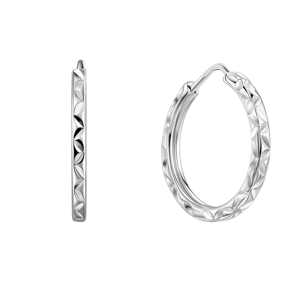 Серьги конго из серебра 925 пробы