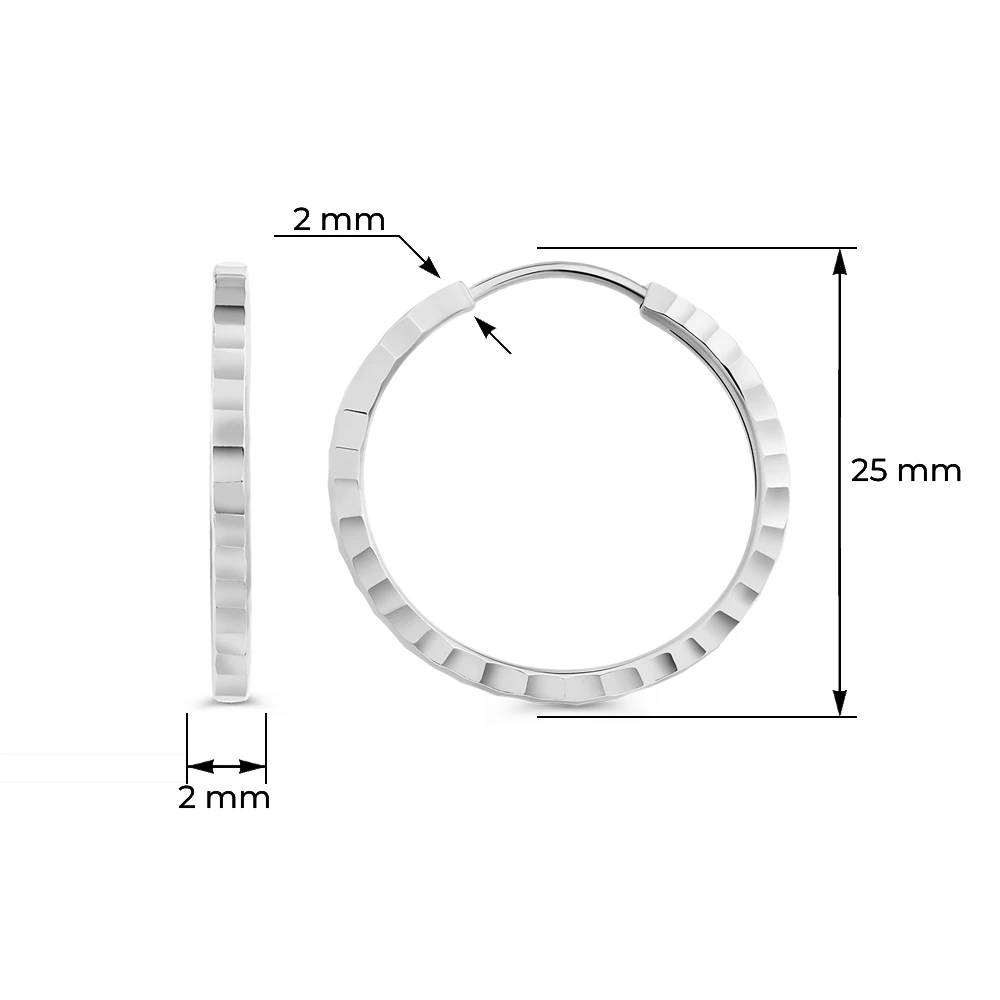 Серьги конго из серебра 925 пробы