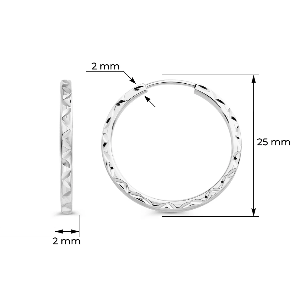 Серьги конго из серебра 925 пробы