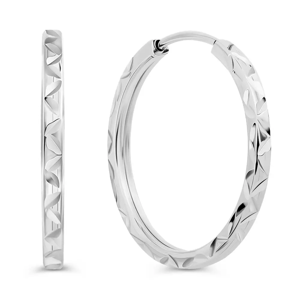 Серьги конго из серебра 925 пробы