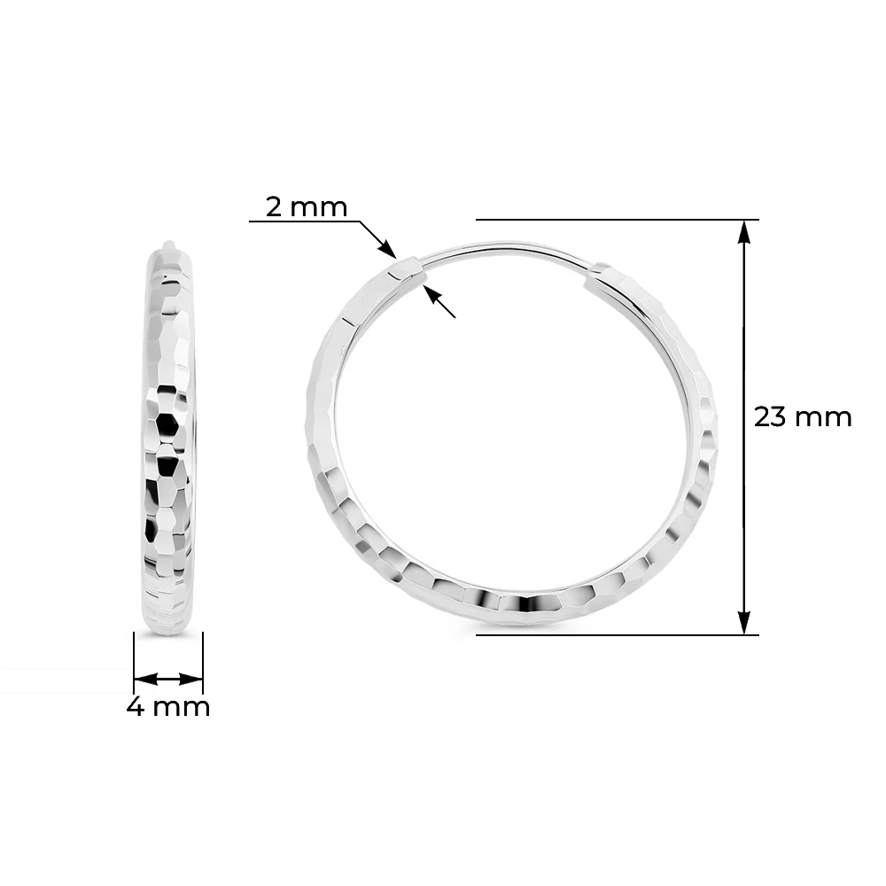 Серьги конго из серебра 925 пробы