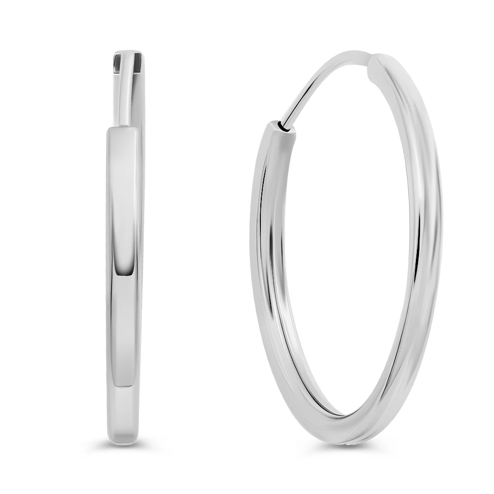 Серьги конго из серебра 925 пробы