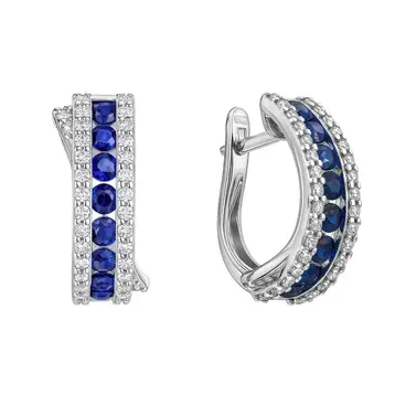 Серьги с фианитами из серебра 925 пробы