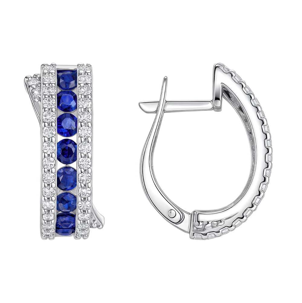 Серьги с фианитами из серебра 925 пробы