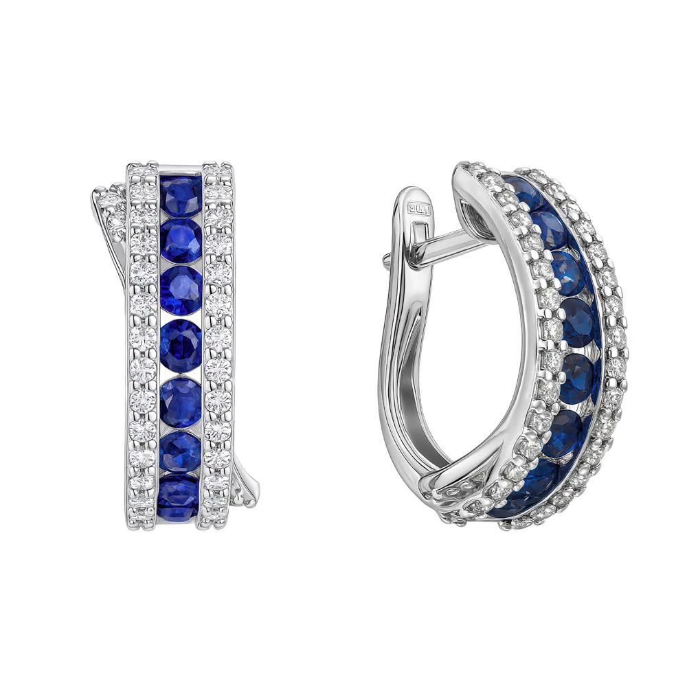 Серьги с фианитами из серебра 925 пробы