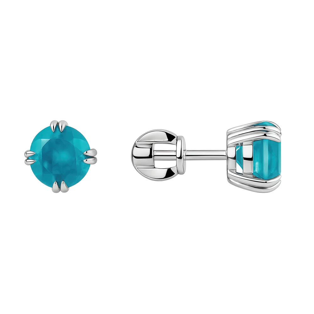 Серьги с нано фианитами из серебра 925 пробы