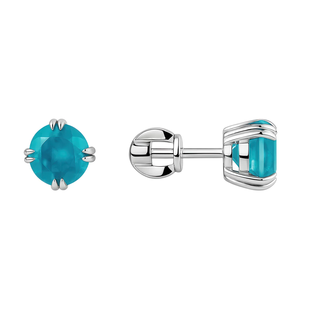 Серьги с нано фианитами из серебра 925 пробы