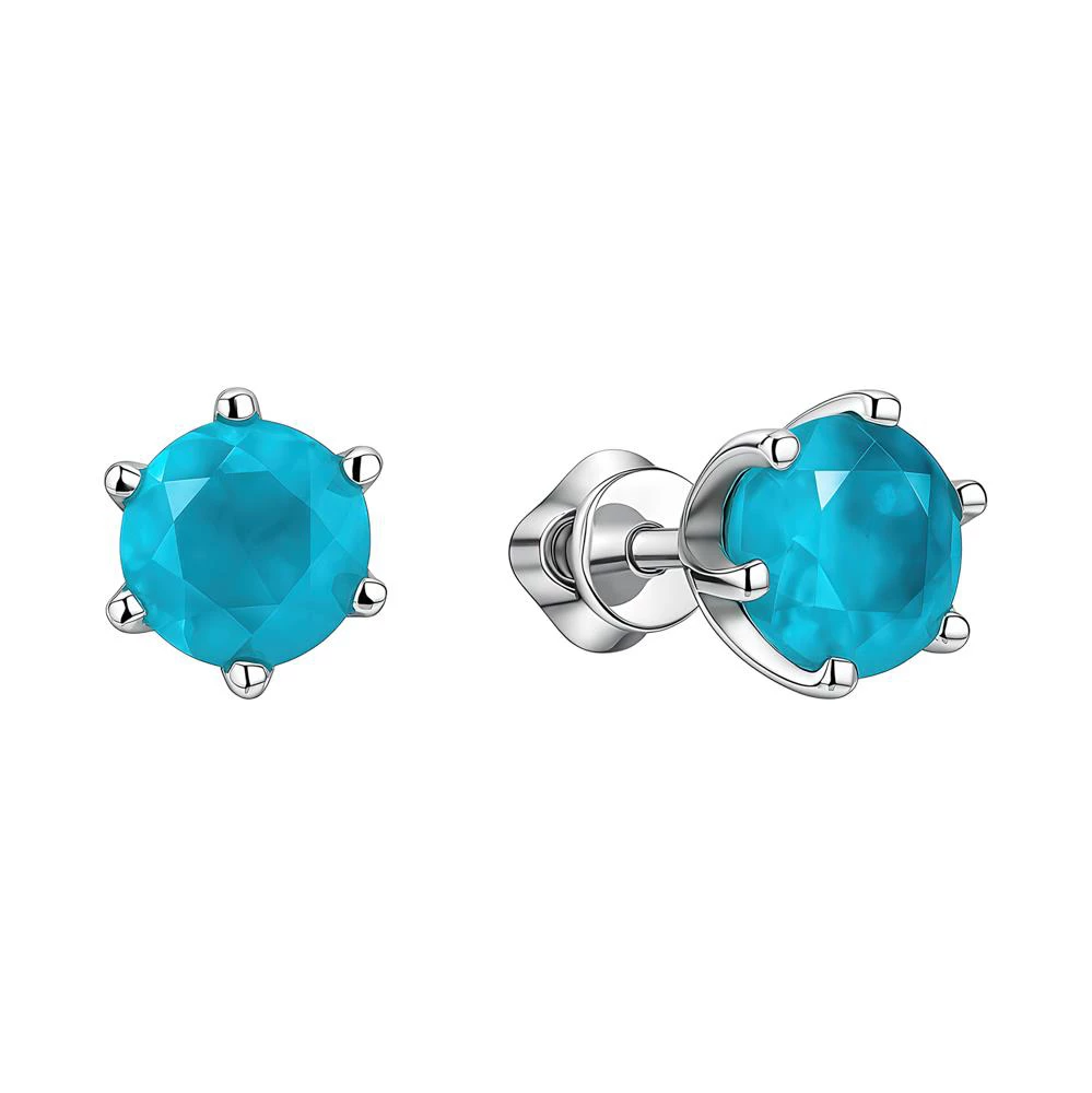 Серьги с нано фианитами из серебра 925 пробы