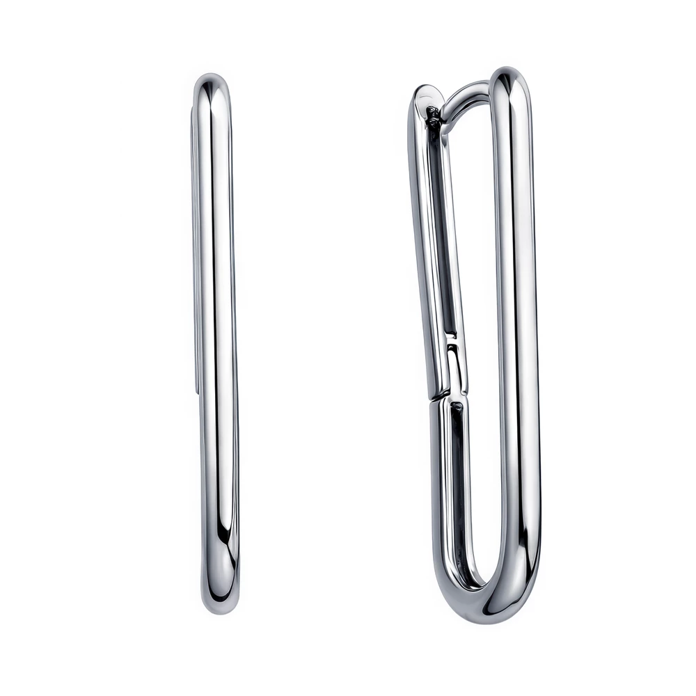 Серьги конго из серебра 925 пробы