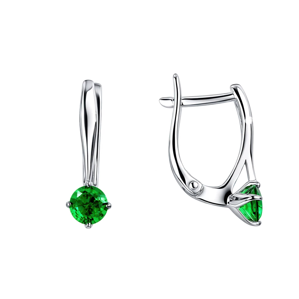 Серьги с цирконами из серебра 925 пробы