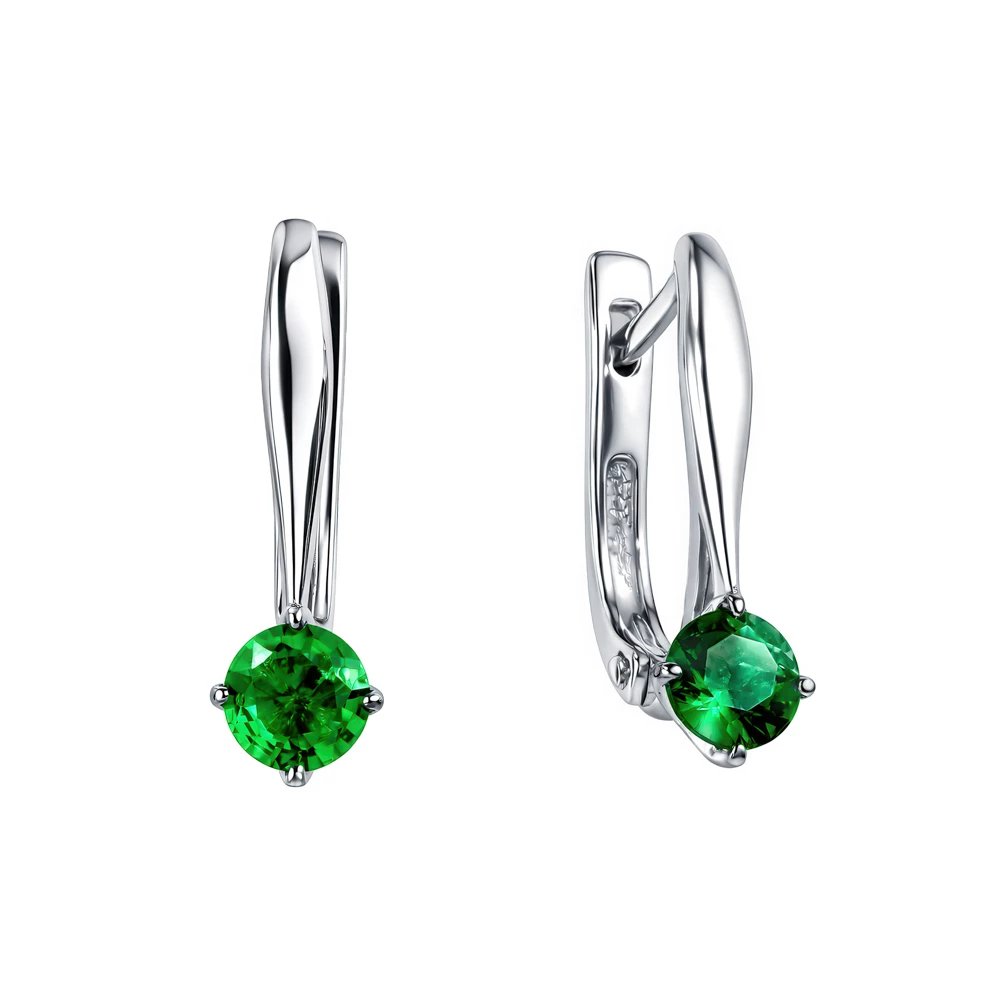 Серьги с цирконами из серебра 925 пробы