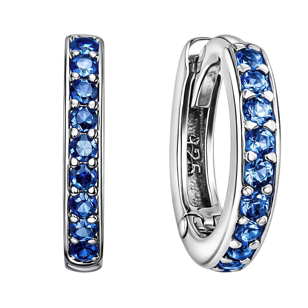 Серьги с фианитами из серебра 925 пробы