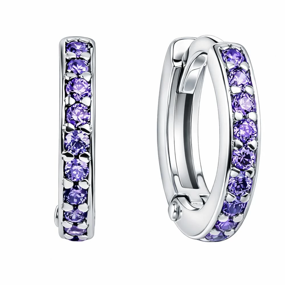 Серьги с фианитами из серебра 925 пробы