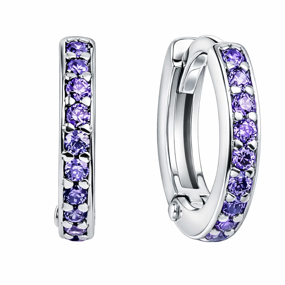 Серьги с фианитами из серебра 925 пробы