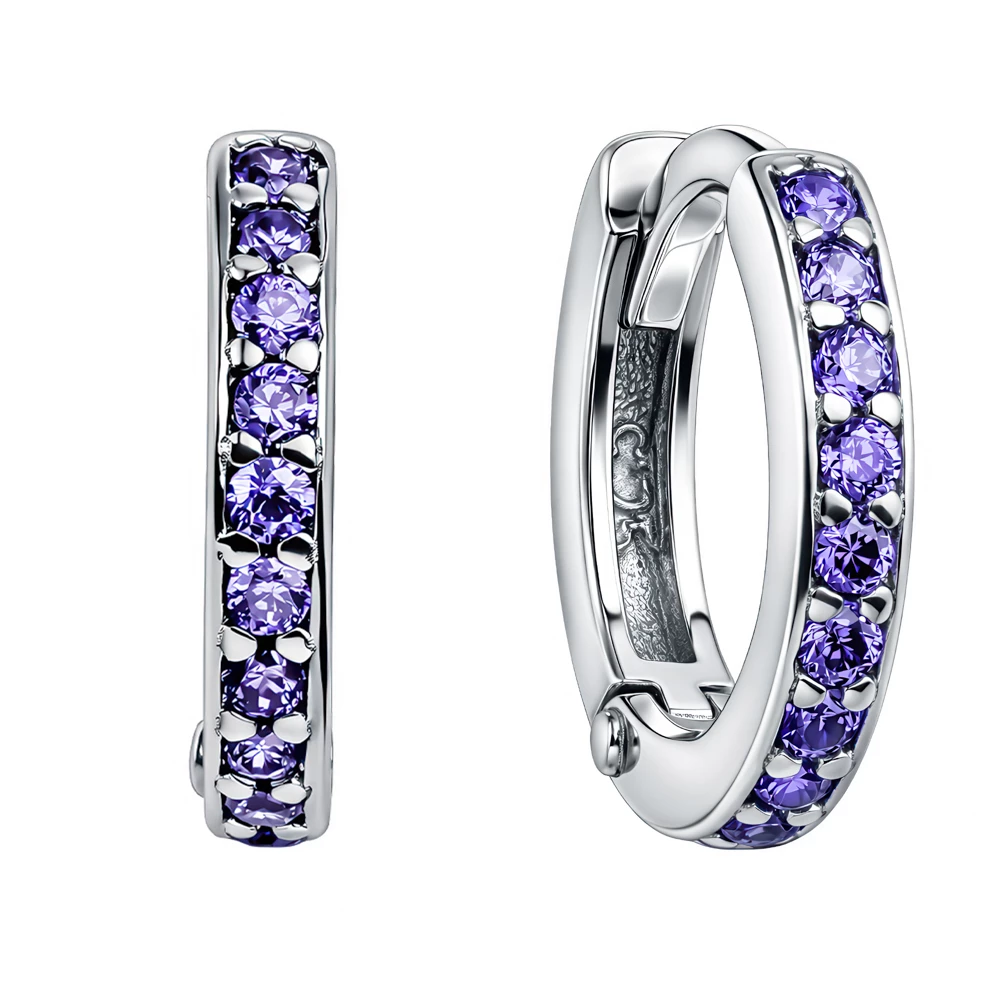 Серьги с фианитами из серебра 925 пробы