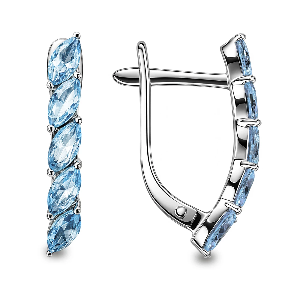 Серьги с фианитами из серебра 925 пробы