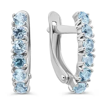Серьги с фианитами из серебра 925 пробы