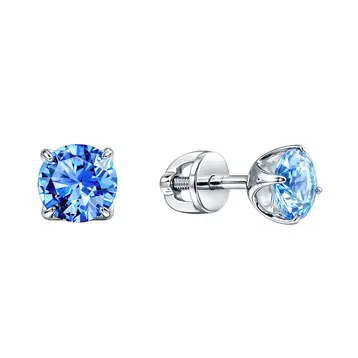 Серьги с фианитами из серебра 925 пробы