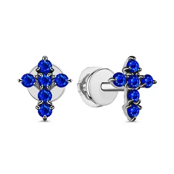Серьги с фианитами из серебра 925 пробы