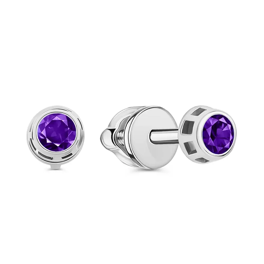 Серьги с фианитами из серебра 925 пробы 1