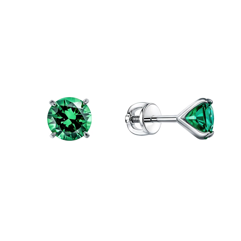 Серьги с фианитами из серебра 925 пробы