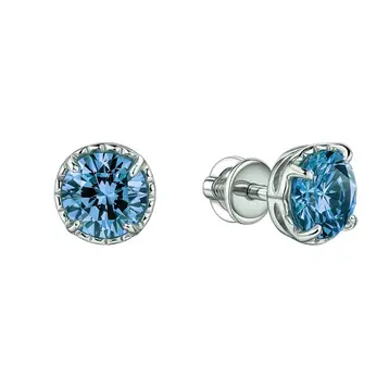 Серьги с фианитами из серебра 925 пробы