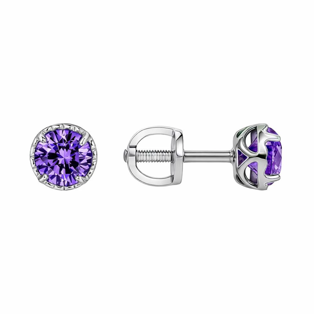 Серьги с фианитами из серебра 925 пробы