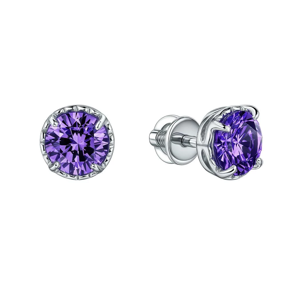 Серьги с фианитами из серебра 925 пробы