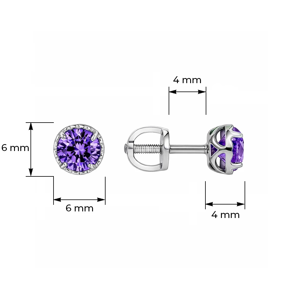 Серьги с фианитами из серебра 925 пробы